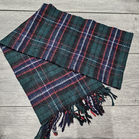 Coach Green and Red Plaid Wool Scarf - Picture 2 of 3